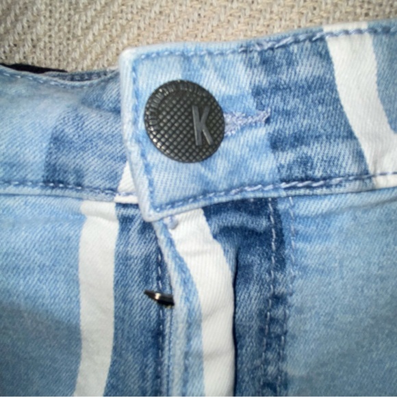 KUT From The Kloth High Rise Ankle Skinny Connie Striped Lt Wash Plus Size 18 - Picture 6 of 16